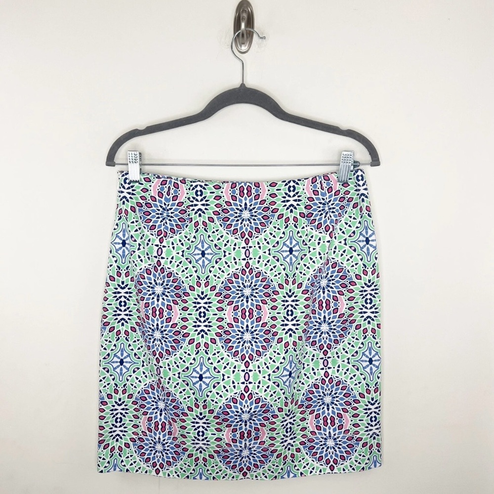 Talbots Geometric Print Mini Pencil Skirt Size 4 NEW